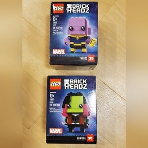 Lego BrickHeadz Thanos #41605 and Gamora #41607